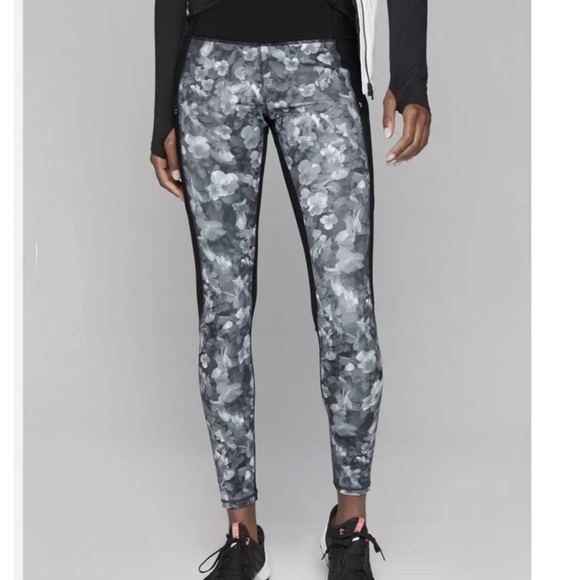 Athleta Small LOT of Two Leggings ~ Sonic Reflective & High Traverse Floral - Picture 2 of 16